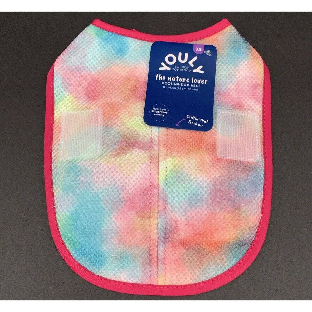 Youly Cooling Nature Lover Dog Vest Size XS Watercolor Pink Tie Dye 11 - 13 Inch